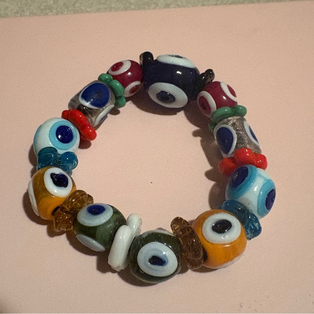 Turkish Evil Eye Multicolor Stretch Bracelet